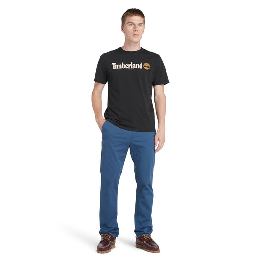 Playera de manga corta para hombre con logo lineal