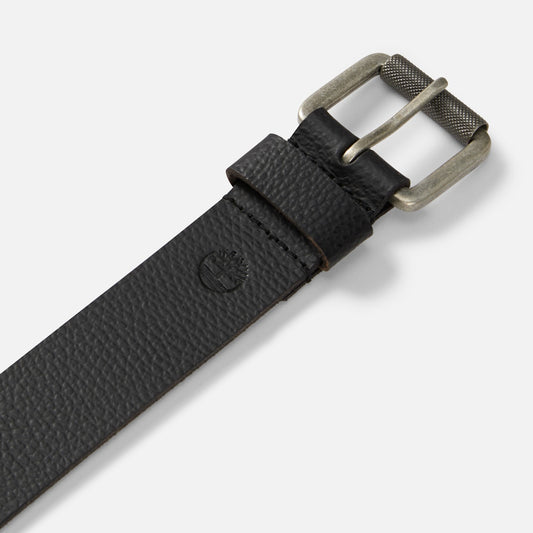 Cinturón de piel texturizada de 40 mm para Hombre, Negro