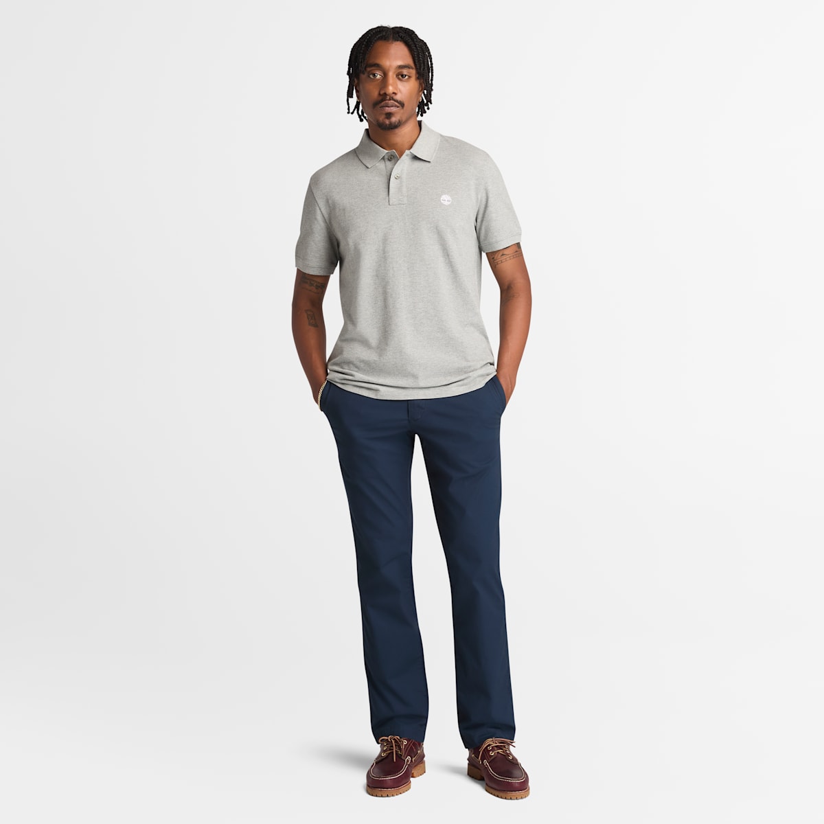 Polo de manga corta de algodón Oyster River para hombre