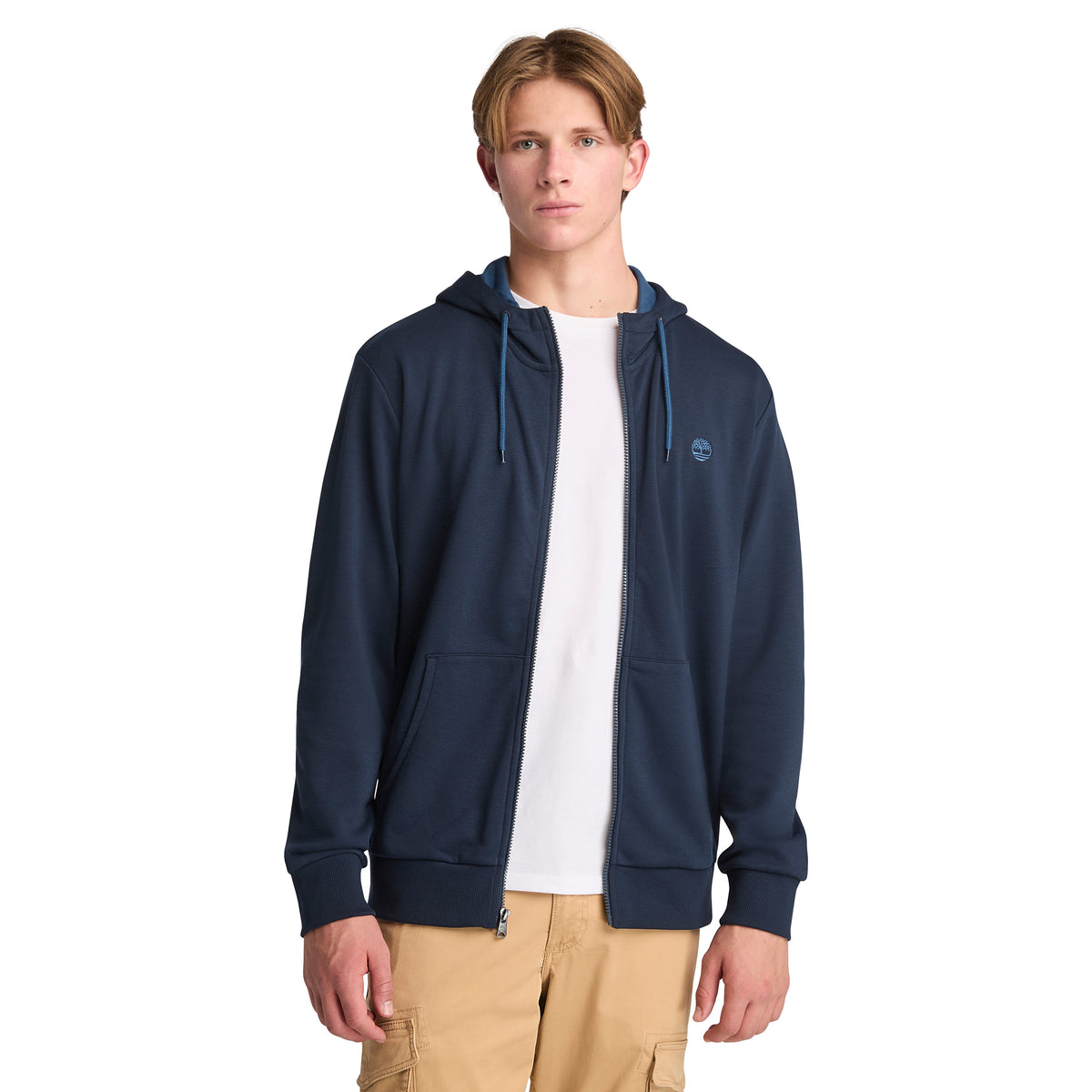 Sudadera para Hombre Oyster River Chest Logo con cierre completo y gorro tipo Hoodie