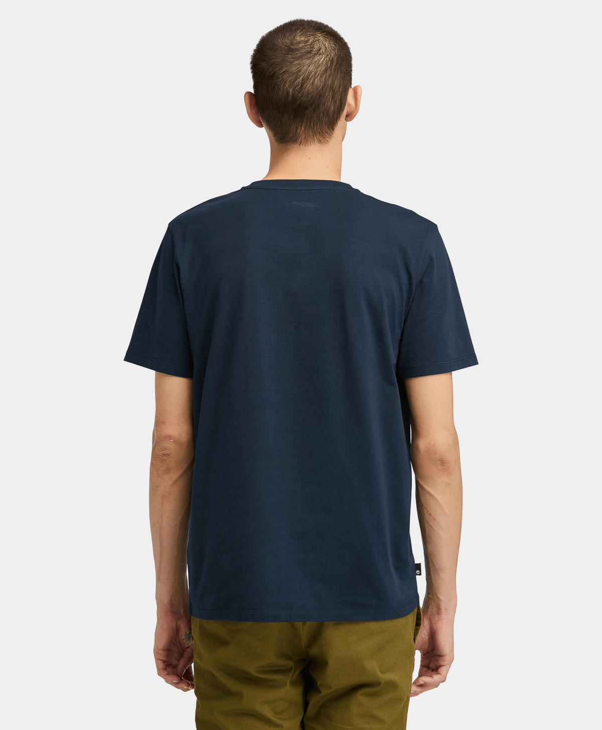 Playera de manga corta con logo lineal de algodón para hombre