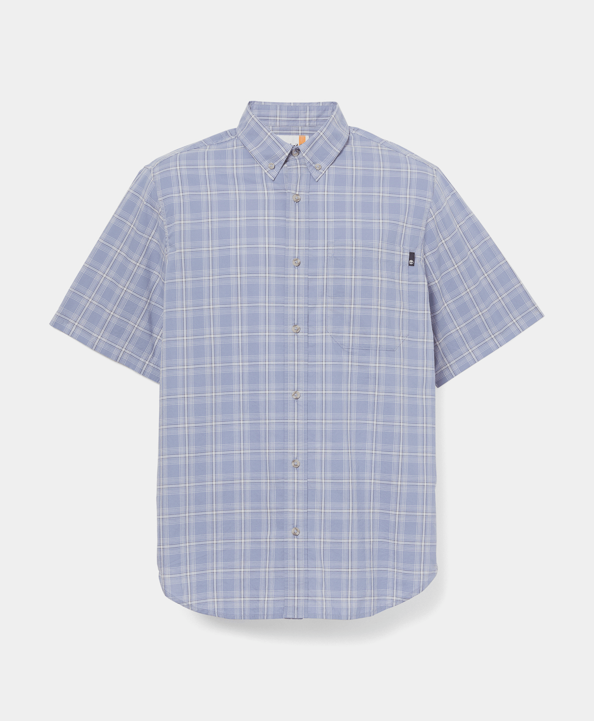 Camisa de manga corta de popelín a cuadros para hombre