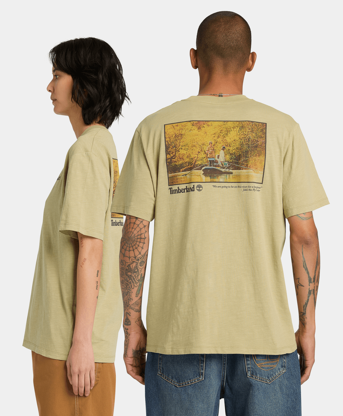 Playera con gráfico de foto de pesca