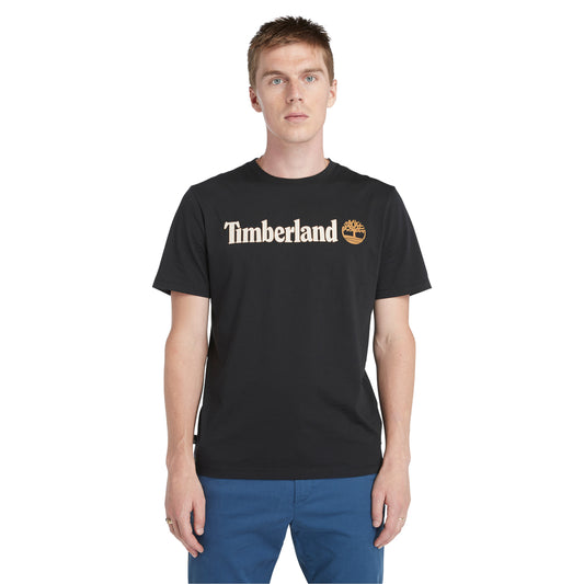 Playera de manga corta para hombre con logo lineal