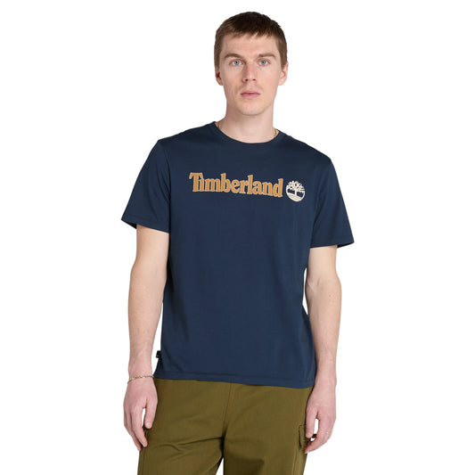 Playera de manga corta con logo lineal para hombre