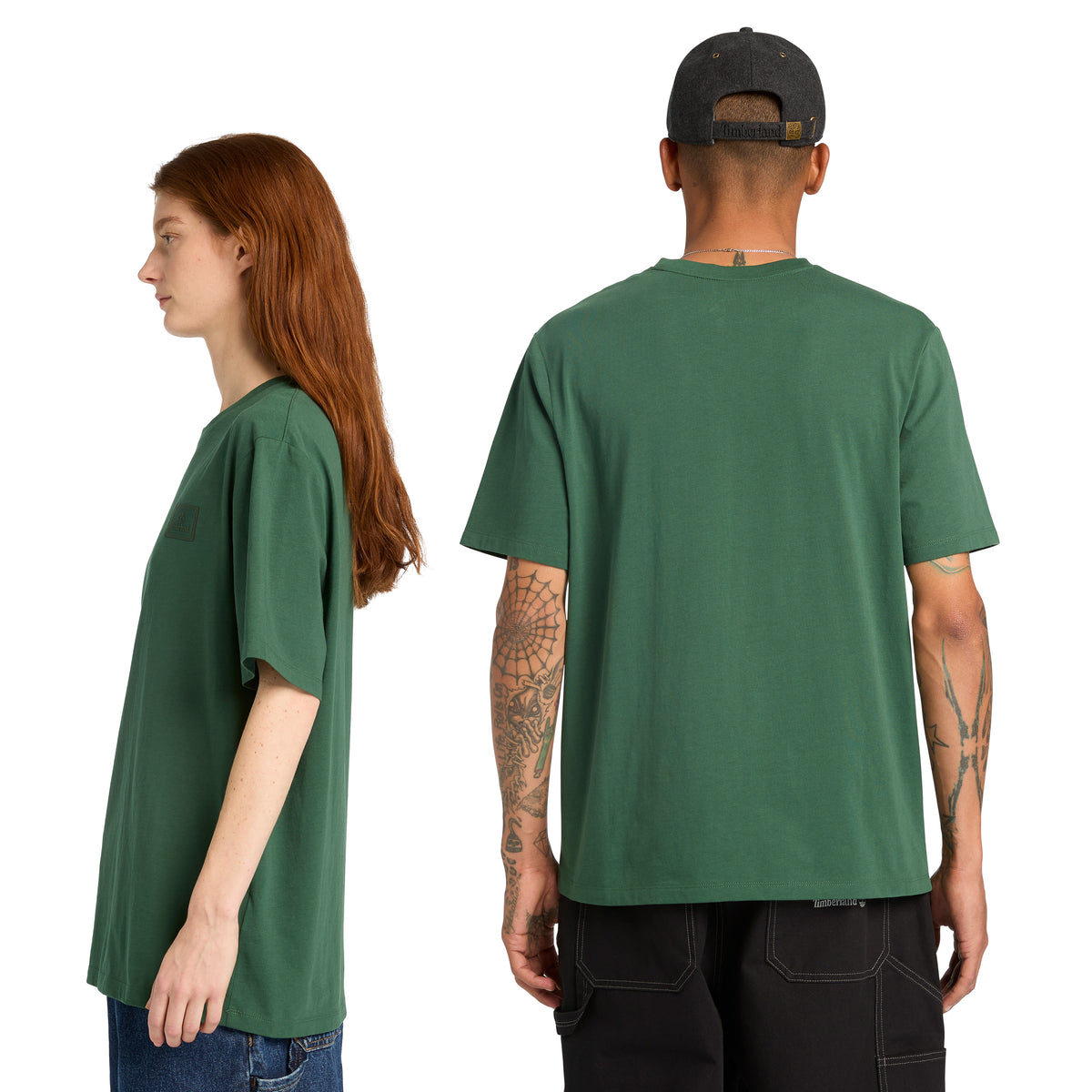 Playera de manga corta con logo de silicón para hombre