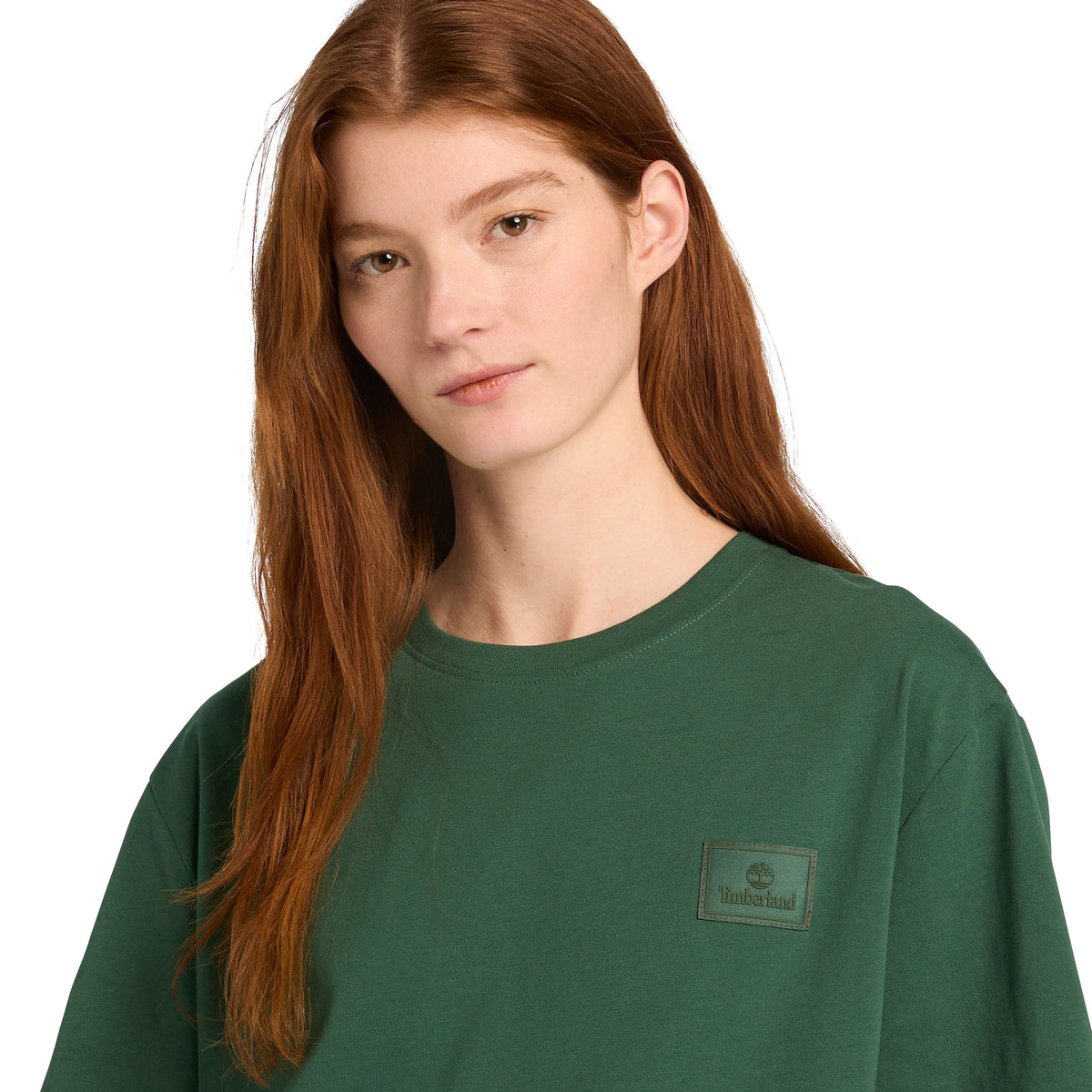Playera de manga corta con logo de silicón para hombre