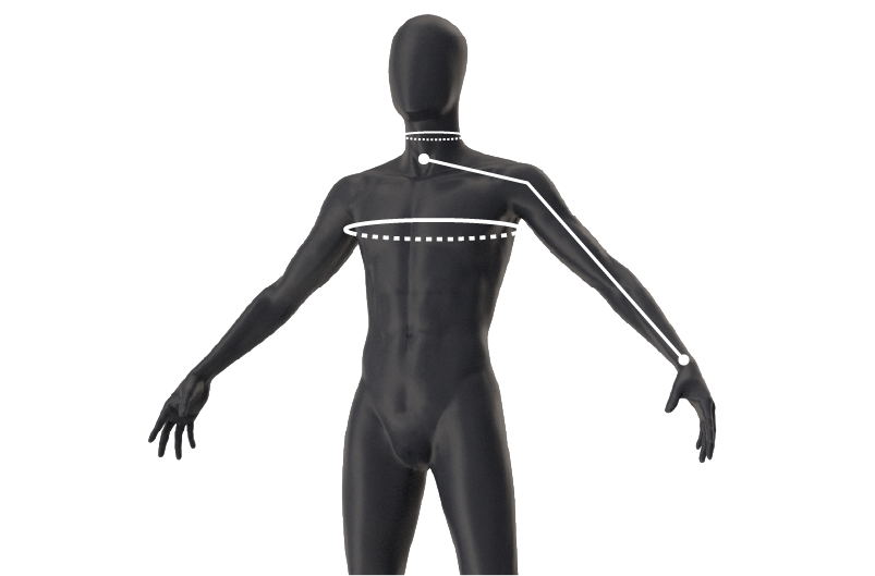 Maniquí de medición para partes superiores